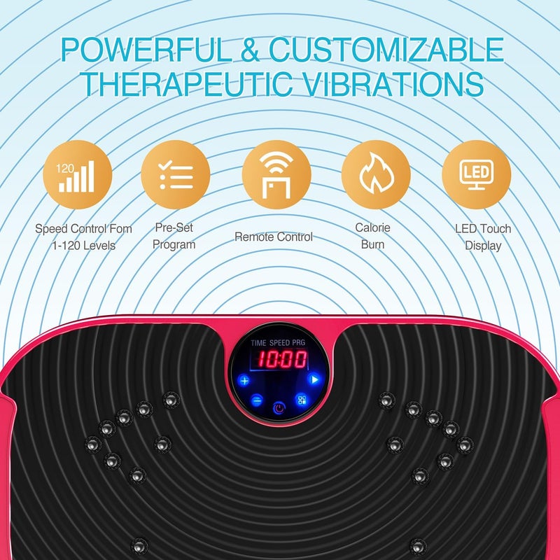 AXV Vibration Plate Exercise Machine Whole Body Workout Vibrate Fitness Platform Lymphatic Drainage Machine for Weight Loss Shaping Toning Wellness Home Gyms Workout - Image 3